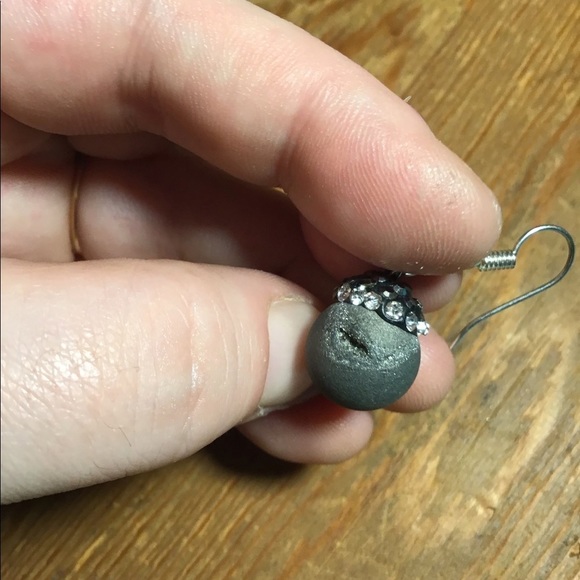 Real druzy geode earring, handmade, Designmefab - Picture 4 of 6